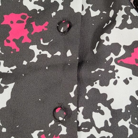 🔹️NWT Banana Republic Pink, Black, & Gray Short Sleeve Blouse Small - Picture 12 of 16